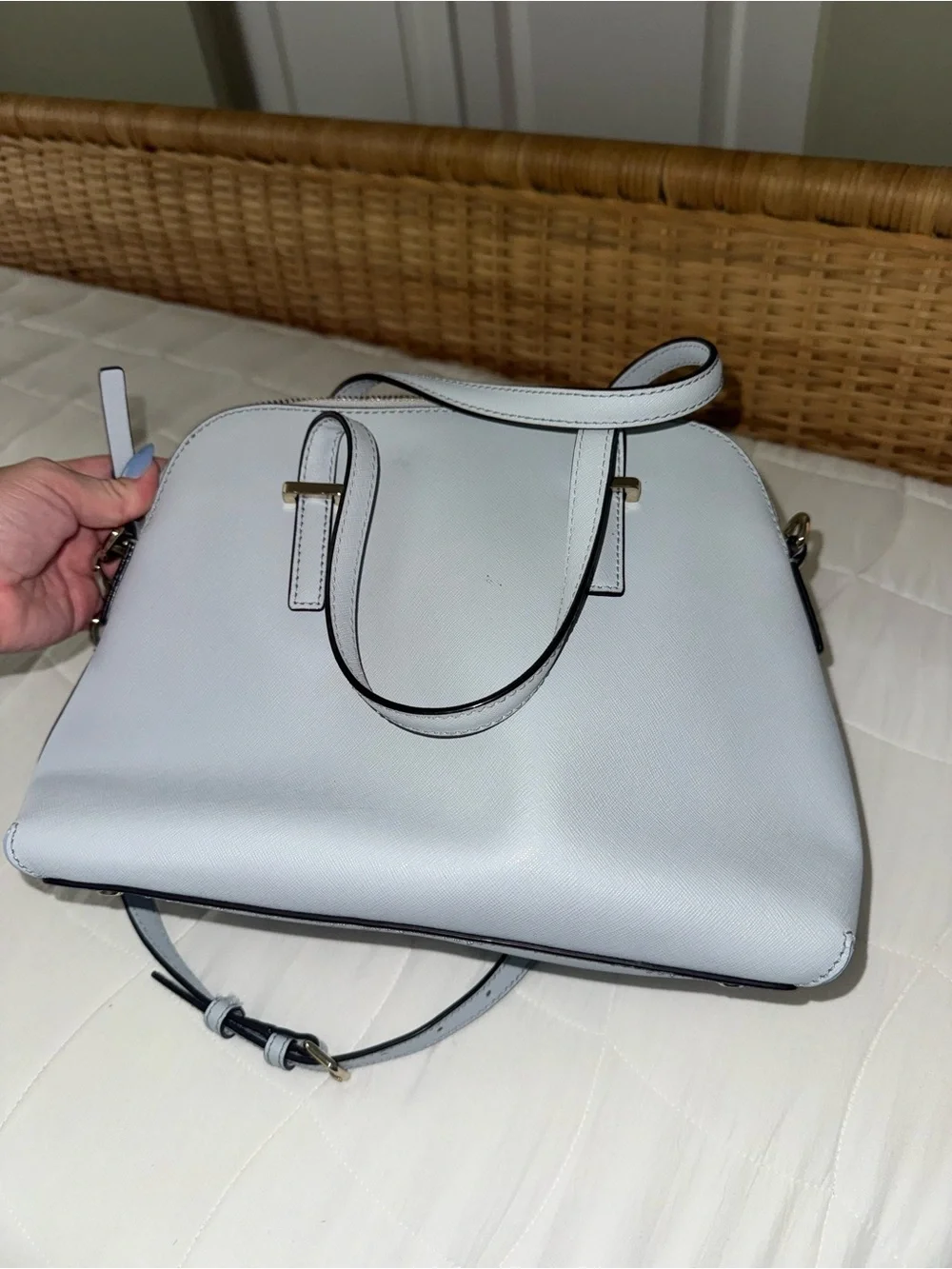 kate spade Pale Blue Dome Satchel with Crossbody Strap